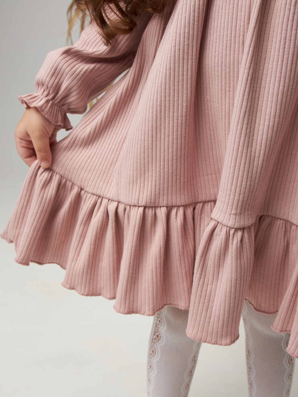 332. Платье детское из лапши, хлопок 100%, пудра, р. 98,104,110,116